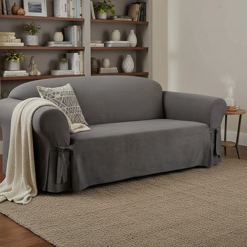 Soft suede one piece slipcover - piece,