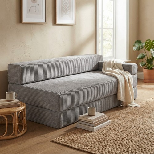 Stylish light grey - grey, bed