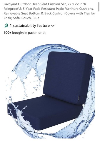 Outdoor deep seat cushions - deep,