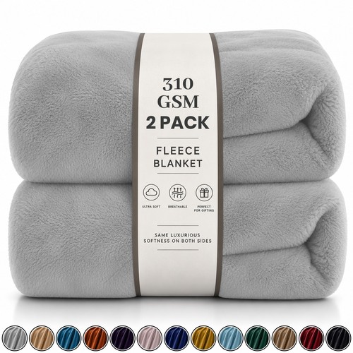 Fleece throw blanket pack - 2,